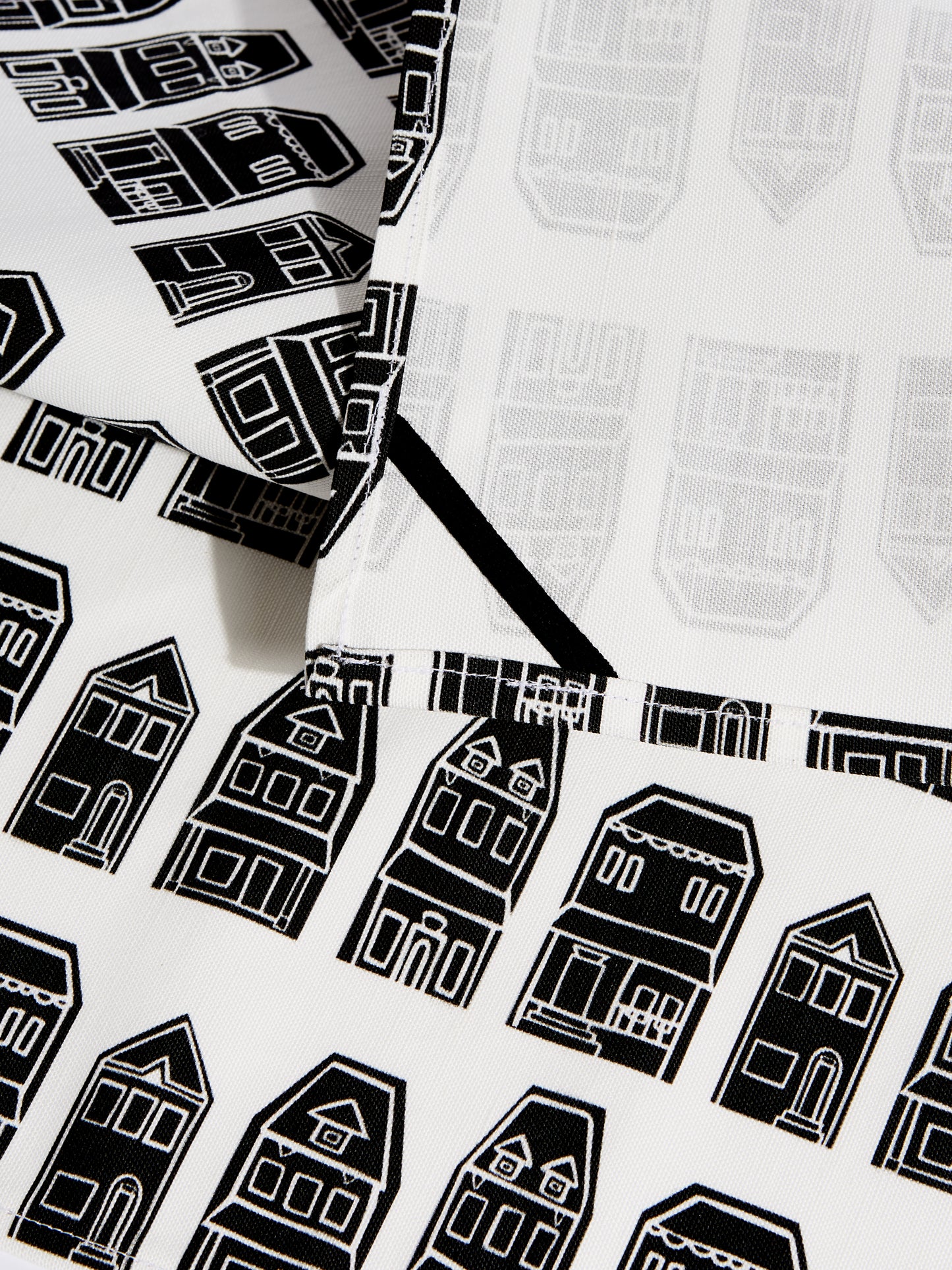 Row Houses - Black Tea Towel
