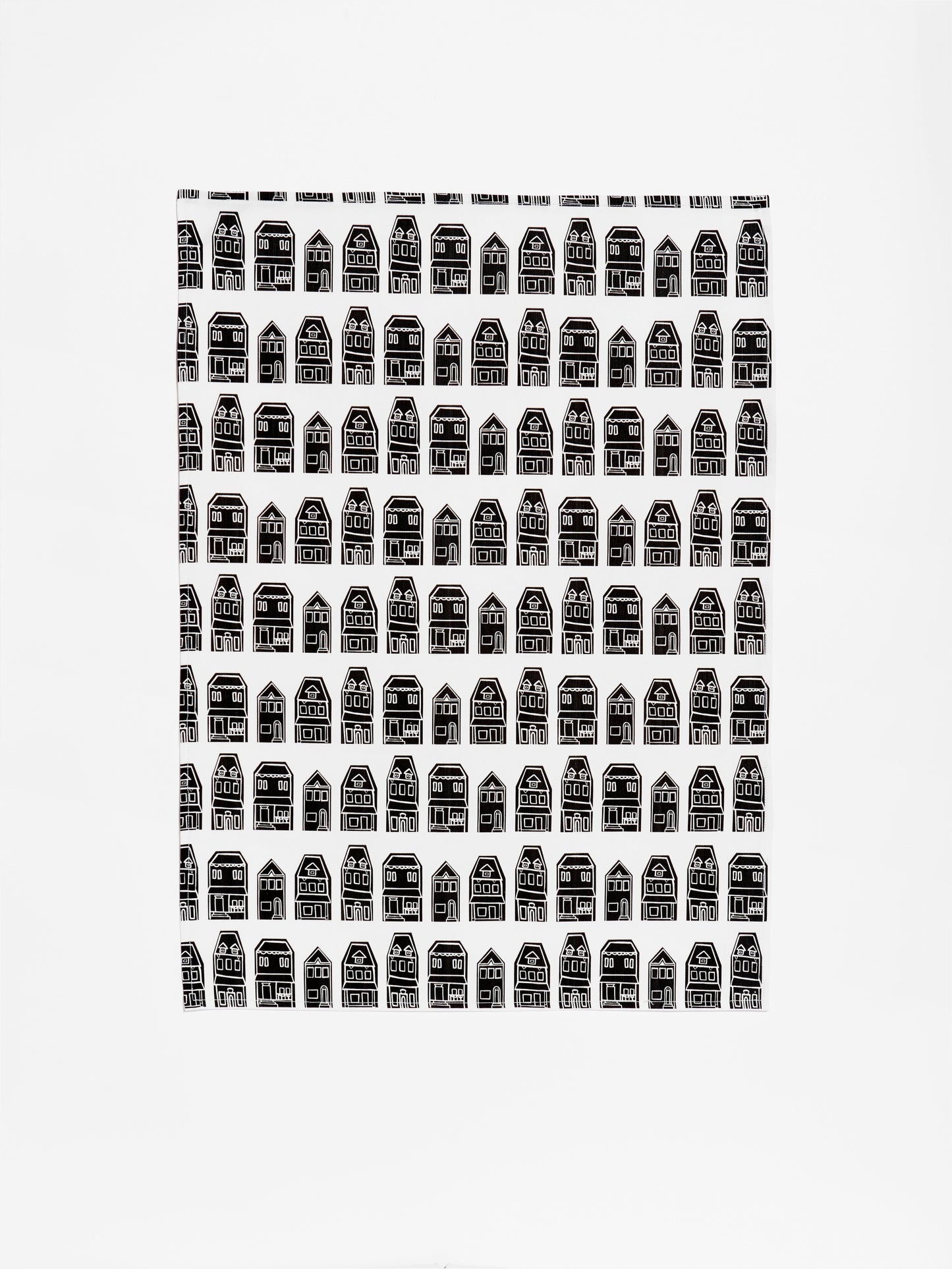 Row Houses - Black Tea Towel