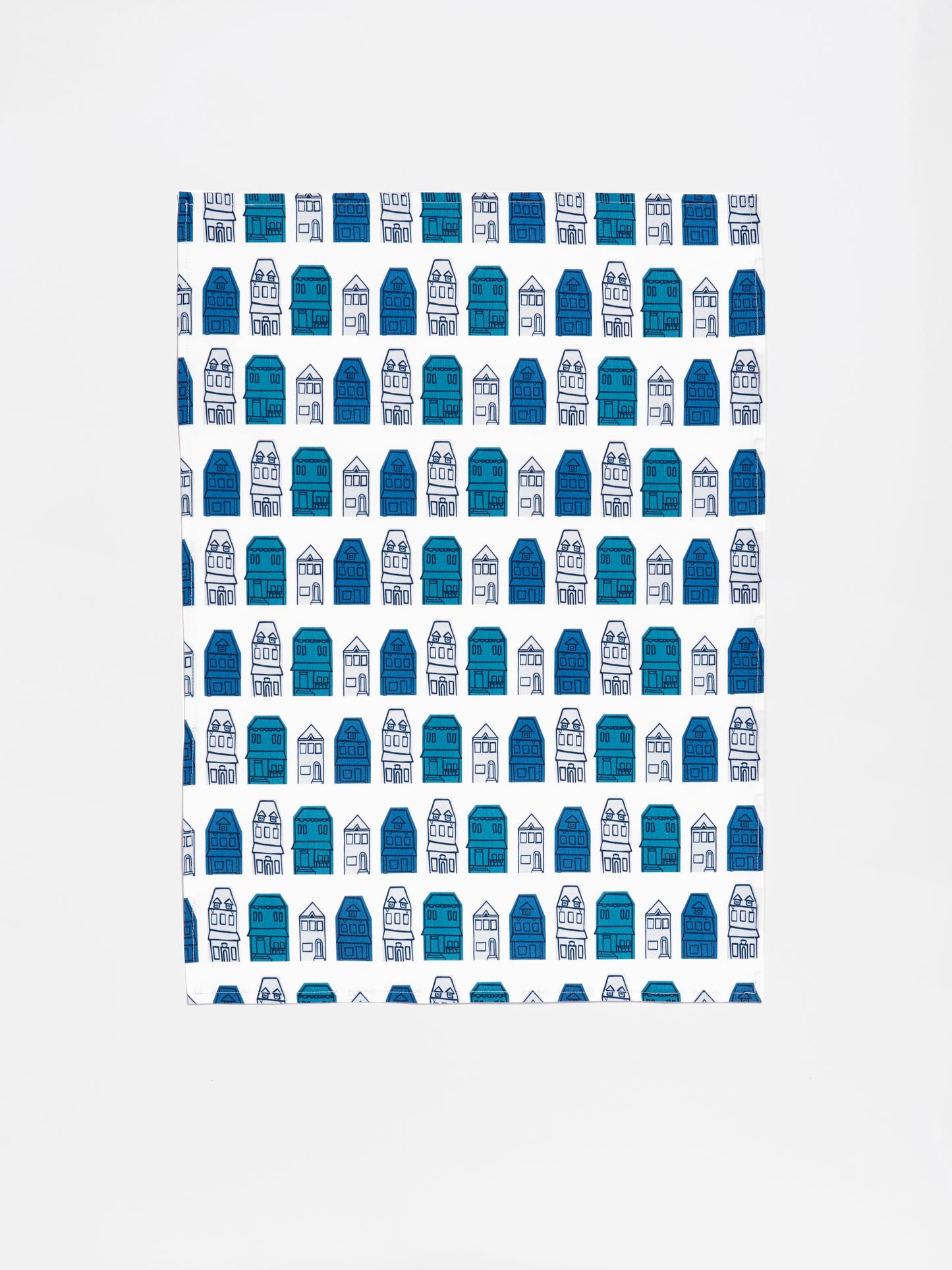 Row Houses - Blue Tea Towel