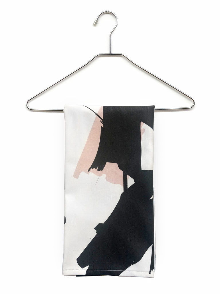 Abstract Series - Black/Grey/Pink Tea Towel